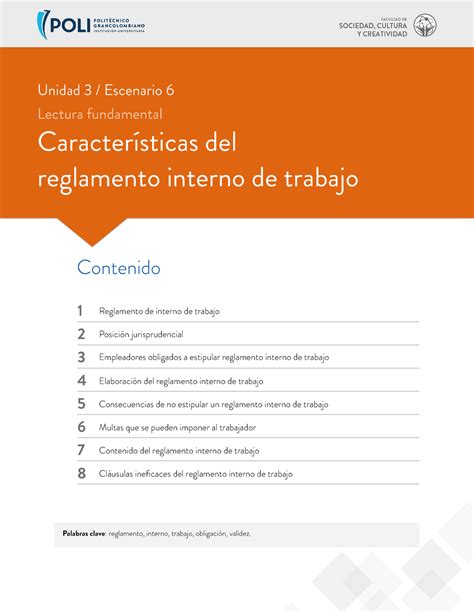 Reglamento Interno De Trabajo De Una Empresa Pyme Palabras Clave