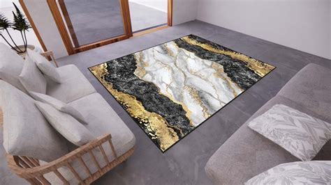 Golden Pattern Gray Marble Rug Marble Rug Rugs For Living Room Rug