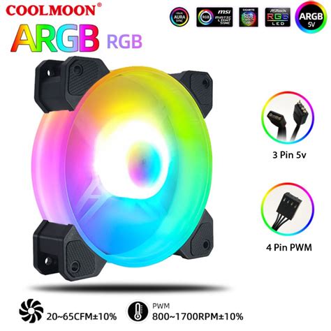 Qu T T N Nhi T Fan Led Rgb Coolmoon Y C I U T C Pwm Led Sync Main