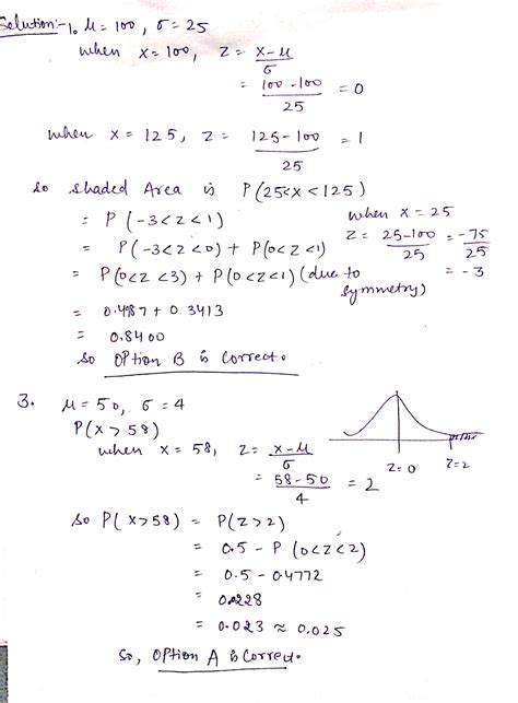 Solved 1 Below Is The Normal Density Curve With Mean 3 A Normal