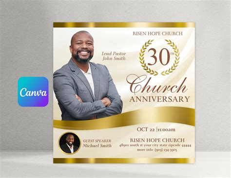 Church Anniversary Flyer, Church Flyer - Etsy