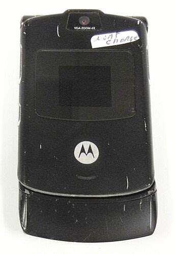 Motorola Razr V3 Black And Silver Atandt Cingular Cellular Flip