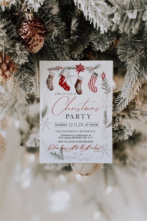 Christmas Party Invitation, Family Christmas Party Printable, Holiday ...