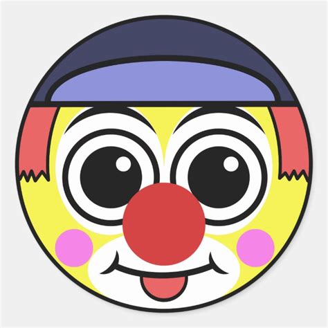 Clown Face Classic Round Sticker