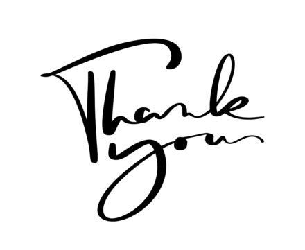 Thank You Font Vector Hd PNG Images, Cute Thank You Font Vintage Hand ...