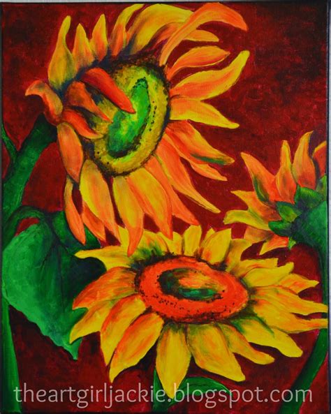 The Art Girl Jackie: Sunflowers - A Bridal Shower Painting Party