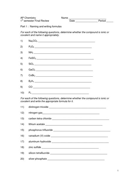 Naming Molecular Compounds Worksheet Answers Pogil — Db