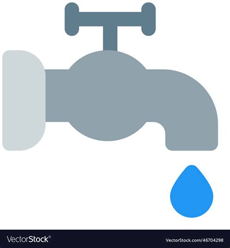 Wall Mounted Faucet Installed In The Washroom Vector Image