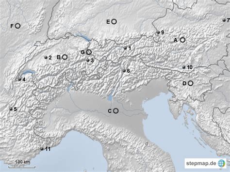 Stepmap Alpen Landkarte F R Europa