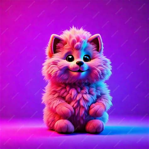 Premium Photo A Cute 3d Fluffy Cartoon Character Isolated On Color