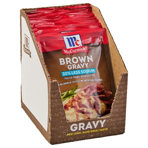 Mccormick 30 Less Sodium Brown Gravy Mix 0 87 Oz Pack Of 12 Es10