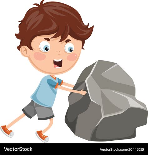 Kid Pushing Royalty Free Vector Image Vectorstock