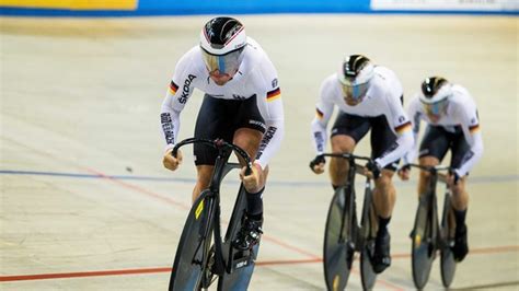 Bahn EM Erste Medaille Silber für Friedrich Hinze im Teamsprint