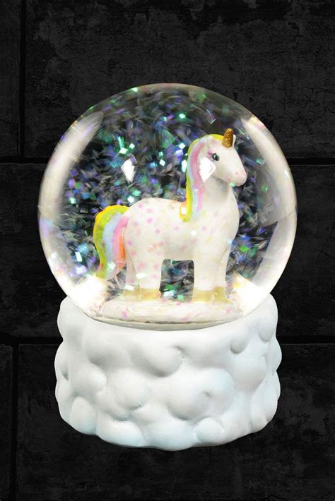 Schneekugel Regenbogen Einhorn