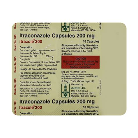 ITRAZOLE 200mg Capsule 10 S Price Uses Side Effects Netmeds