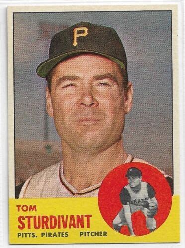 Topps Tom Sturdivant Pirates Centered Sharp Corners Nm Mt