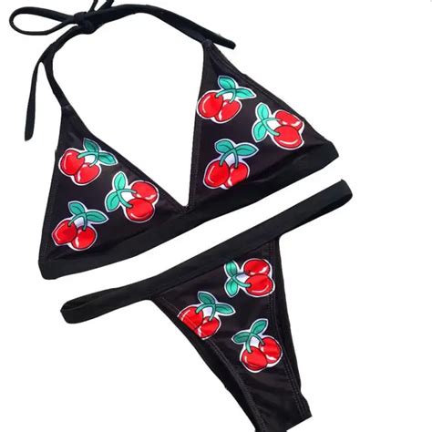 Womail Women Print Push Up Padded Bra Beach Bikini Set Swimsuit Sexy