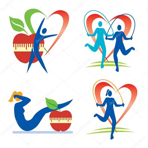 Iconos de salud fitness vector gráfico vectorial chachar imagen