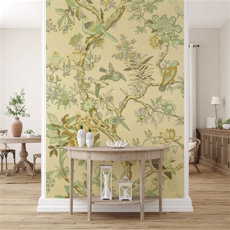 Chinoiserie Flowers and Birds Wallpaper Chinoiserie Peel and - Etsy