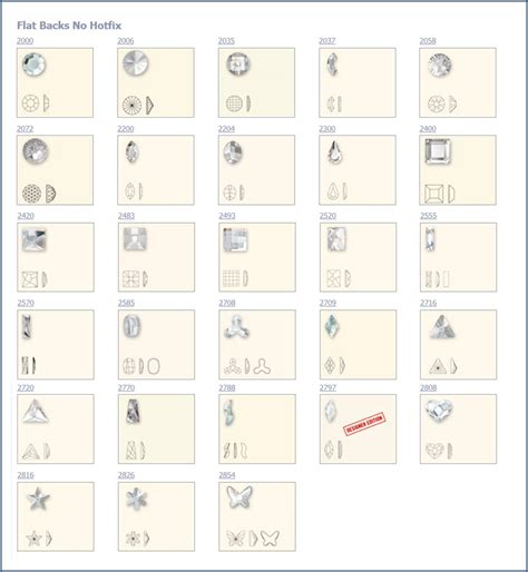 Swarovski Colour Chart