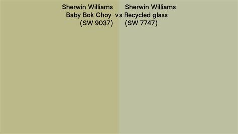 Sherwin Williams Baby Bok Choy Vs Recycled Glass Side By Side Comparison