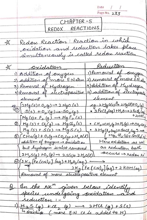 Class 11 Chemistry Chapter 1 Redox Reactions Jee Mainsadv And Neet