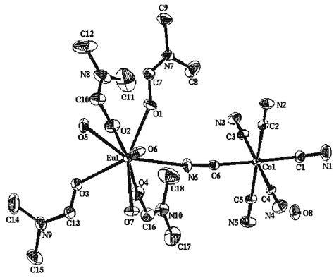 An Ortep Drawing With Thermal Ellipsoids Of Eu Co Showing The