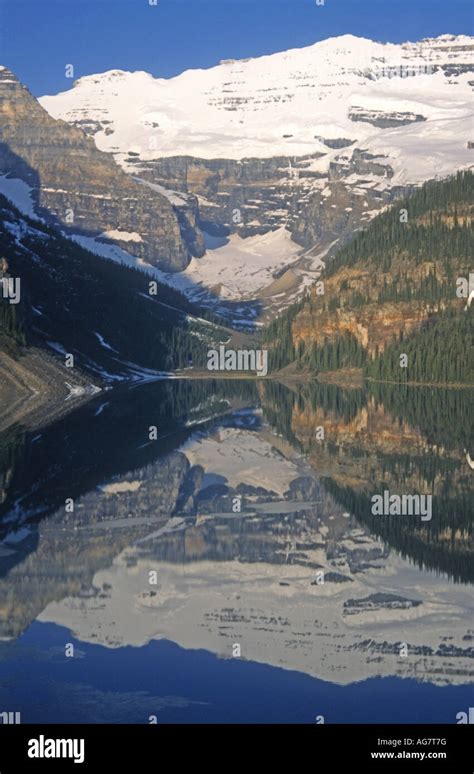 Reflections At Lake Louise Banff National Park Canada Stock Photo