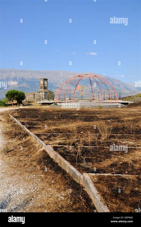 Gjirokastër National Folklore Festival stage Stock Photo - Alamy