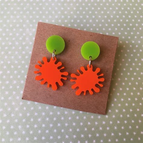 Nickelodeon Splat Earrings 90s Earrings Messy Earrings Etsy