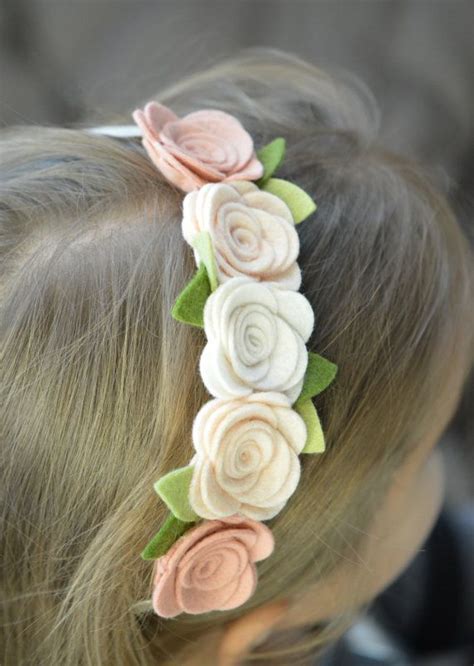 Wedding Hair Accessory Felt Flower Garland Headband By Bloomz Rose