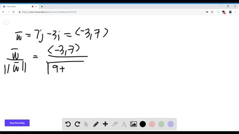 Encuentre Un Vector Unitario En La Direcci N Del Vector Dado Verifique