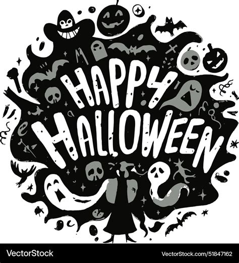 A black and white halloween sign Royalty Free Vector Image