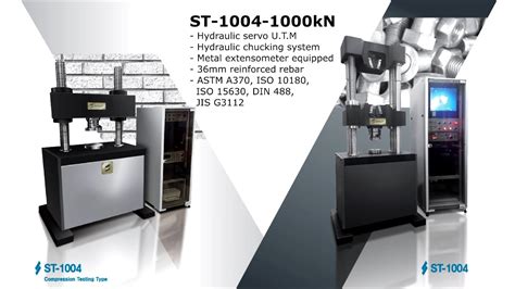 St 1004 1000kn Hydraulic Utm Universal Testing Machine 철근 인장시험 영상