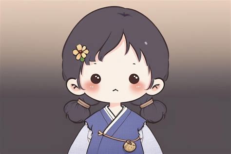 Premium Ai Image Cartoon Chibi Girl Wearing Ancient Chinese Hanfu