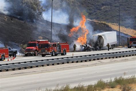 Big Rig Fire Sparks Brush Fire Near Pyramid Lake