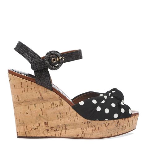 Black Polka Dot Wedge Sandals Brandalley