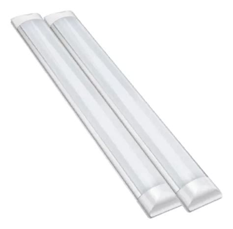 Kit 2 Luminária Tubular Sobrepor Led Slim 40w Branco 120cm