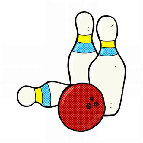 Ten Pin Bowling Retro Comic Book Style Cartoon Retro Art Style Png