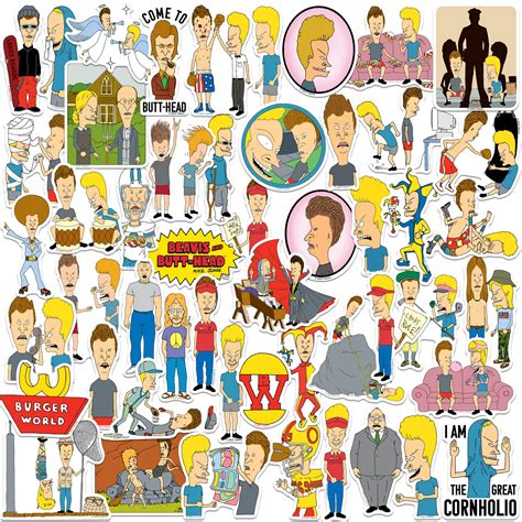 Amazon.com: Beavis and Butthead 50CT Vinyl Large Deluxe Stickers
