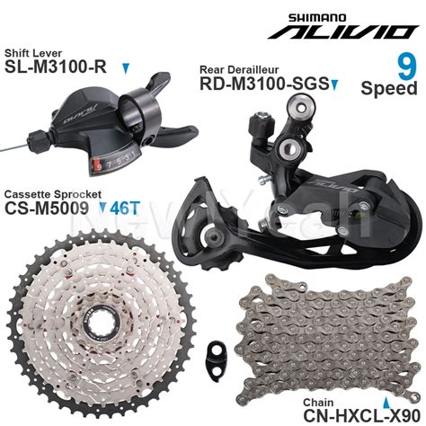 SHIMANO ALIVIO M3100 9 Speed Groupset M3100 Shifter Rear Derailleur And