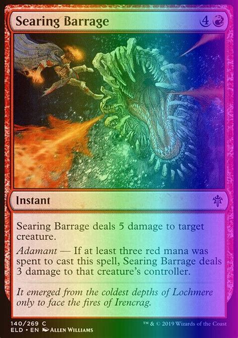 Mtg Magic The Gathering Searing Barrage 140477 Throne Of Eldraine Lp