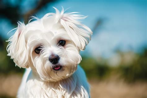 Un Perro Blanco Con Una Lengua Rosa Foto Premium