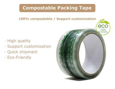 Eco Friendly Compostable And Biodegradable Adhesive Tape For Carton