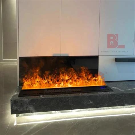 Customized Freestanding Realistic 3d Flame Led Mist Fireplace Water