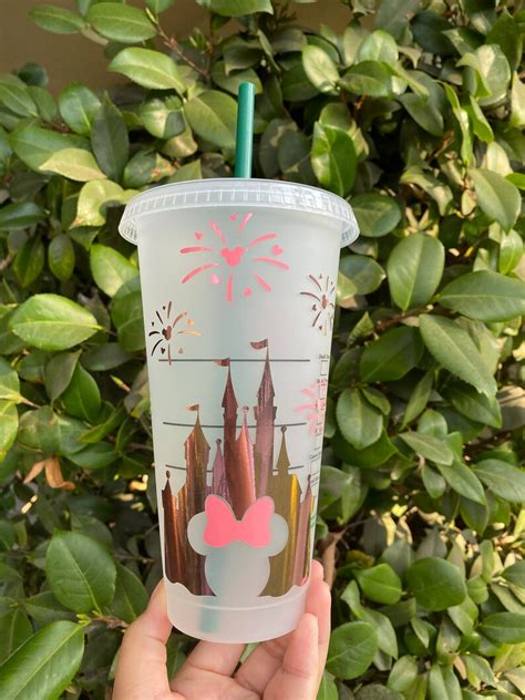 Disney Castle Inspired Starbucks Cold Cup Rose Gold Castle Etsy