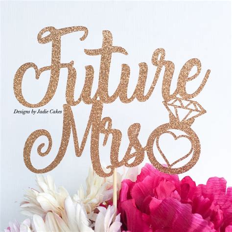 Future Mrs Topper Miss To Mrs Cake Topper Topper Bridal Etsy