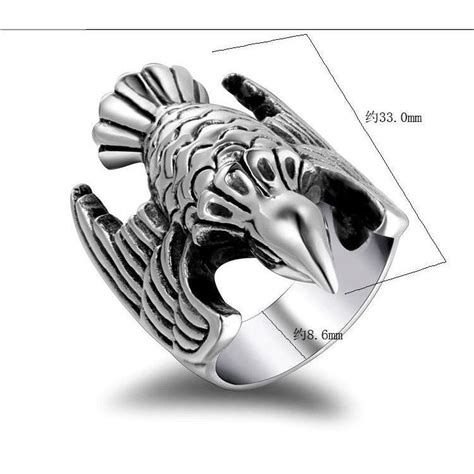 Silver Eagle Full Stainless Steel Self Defense Ring Jewelry Cakra Edc