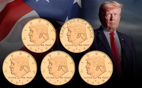 Amazon 2024 Donald Trump Gold Coin Set In Box Gold Plated