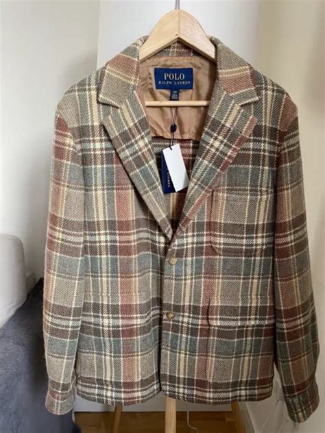 Polo Ralph Lauren Plaid Tweed Wool Rl Jacket Blazer R Rrl Rrp